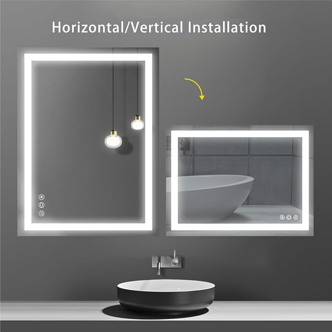 36x28 inch LED Lighted Bathroom Mirror - Image 5