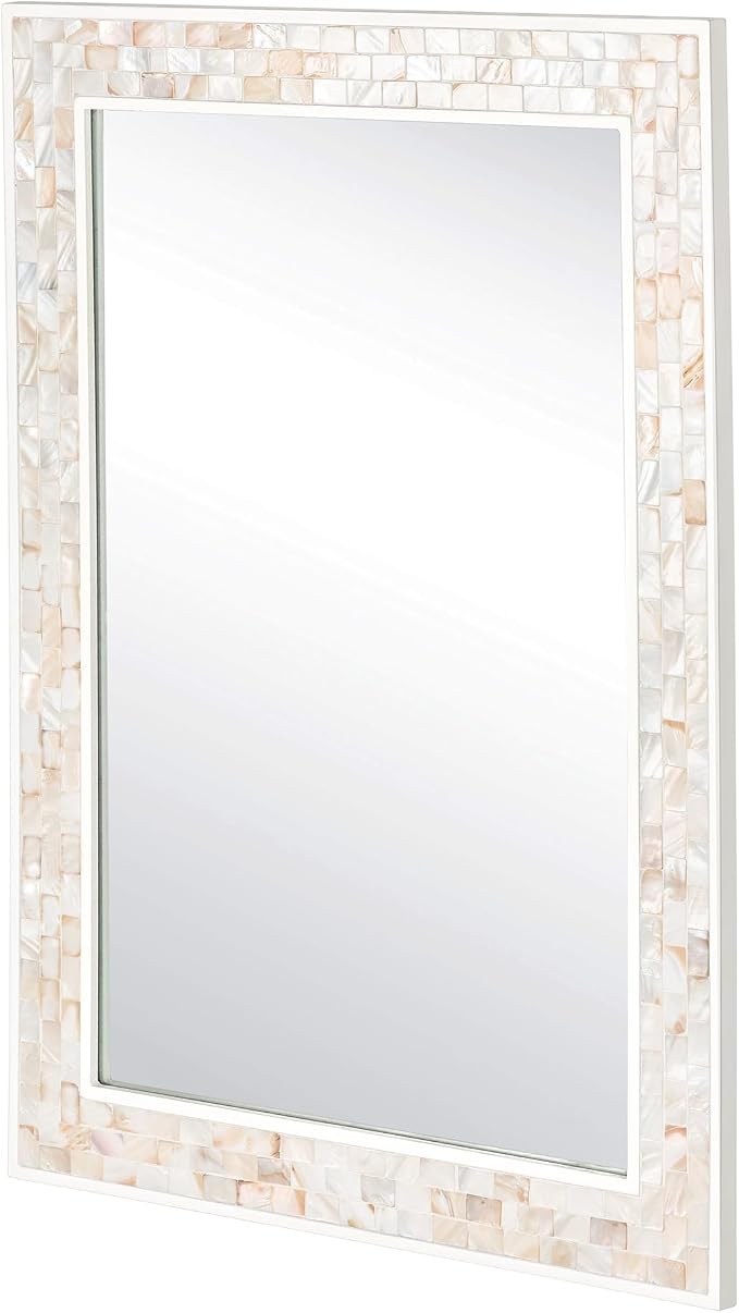Tanmicoshomy 20x 28 Inch Rectangle Wall Mirror, Natural Shell Framed - Image 7