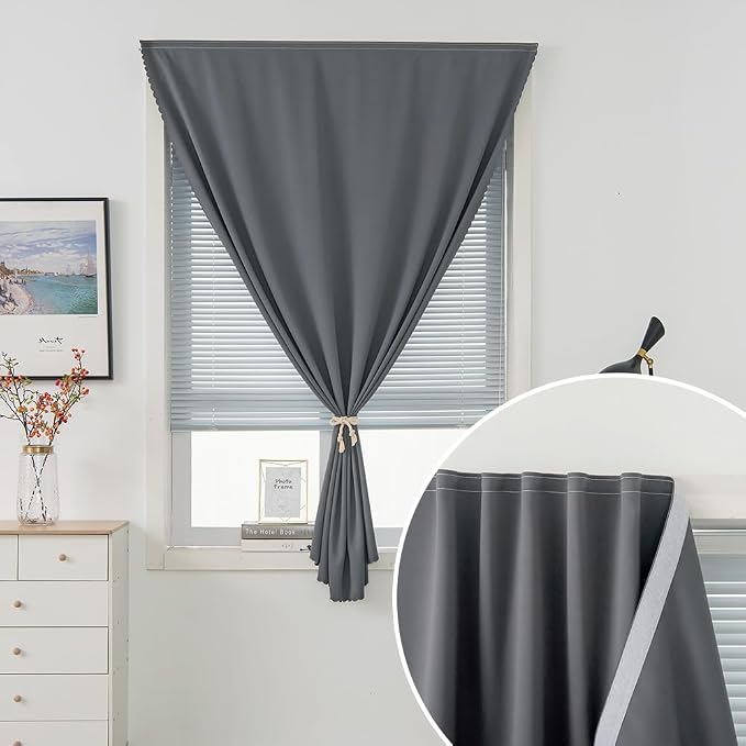 Portable Light Blocking Curtains Self-Stick Design, Removable Adhesive Window - Image 2