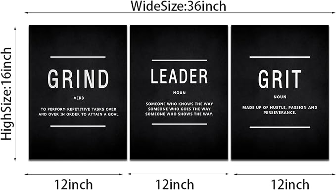 Motivational Grind Grit Leader Wall Art, Canvas Painting Wall Decor - Image 7
