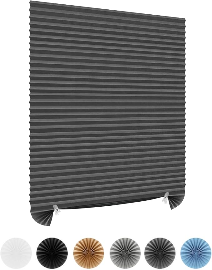 Window Blinds Cordless Blackout No Drill Cut to Size Clip On Stick On Self by Maritown