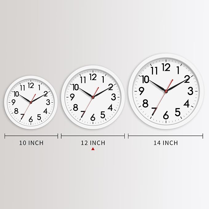 AKCISOT 12 Inch Wall Clock Silent Non Ticking Modern Wall Clocks Battery - Image 4