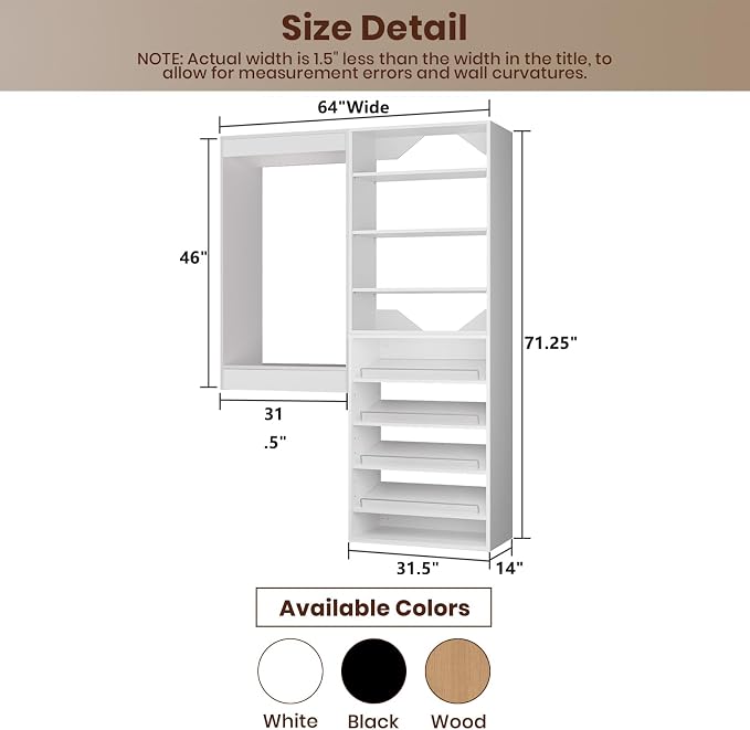 ROOMTEC Modular Closet System, Wooden Tower - Image 7