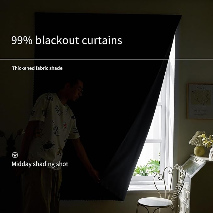 AJAZZ self Adhesive Portable 100% Blackout Curtains Simple and Easy to - Image 4