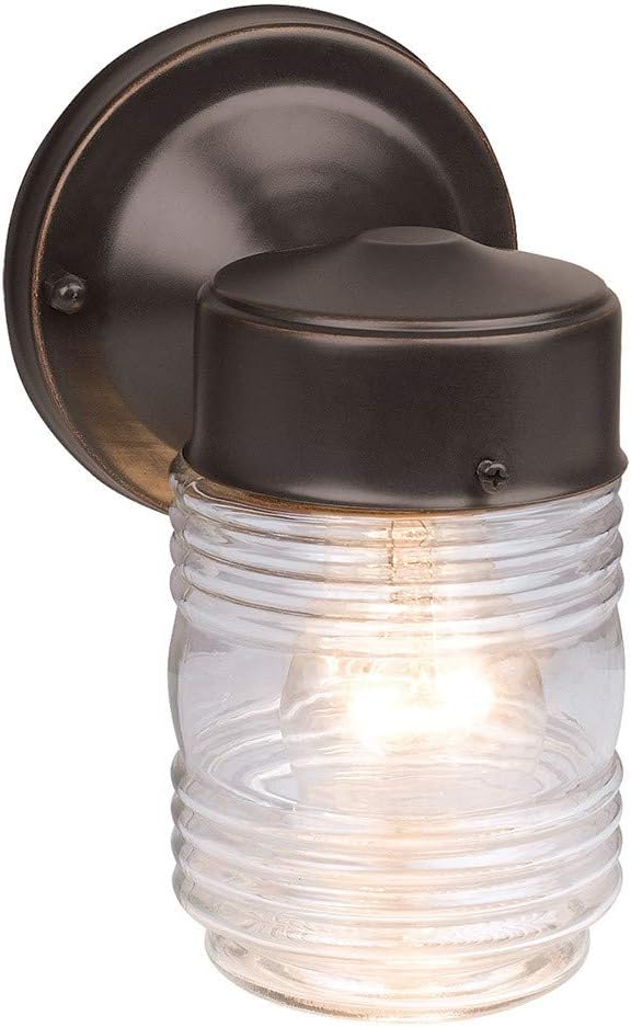 Design House Jelly Jar 1 Light Wall Light, Oil Rubbed Bronze, Outdoor Downlight - Image 7