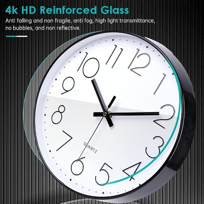 jomparis 12 Inch Wall Clock Silent Non Ticking Battery Operated Quartz Modern - Image 8