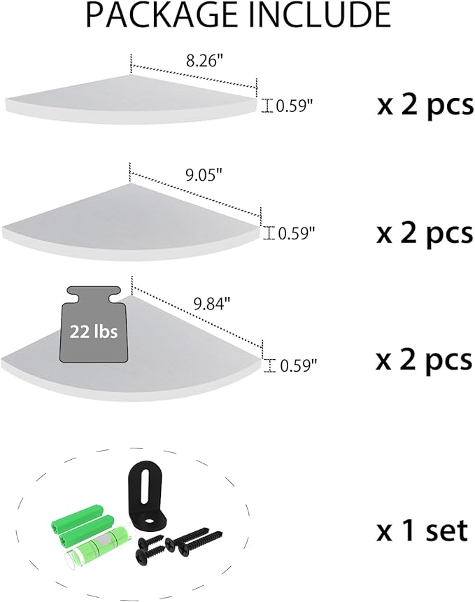 HORLIMER Floating Corner Shelf Wall Mount, Living Room - Image 3