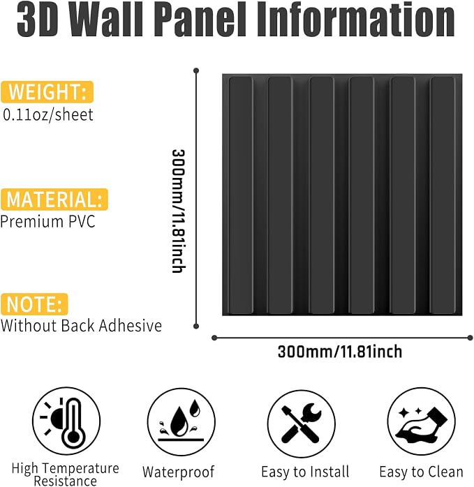 33 Pack 3D PVC Wall Panels 12x12 Inch - Image 6