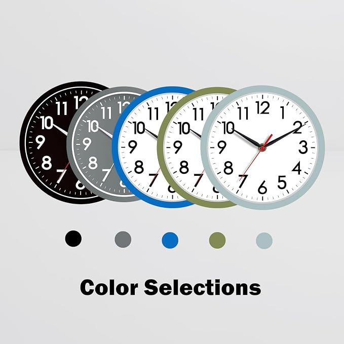 AKCISOT Wall Clock, Modern Small Wall Clocks Battery Operated 8 Inch, Silent - Image 3