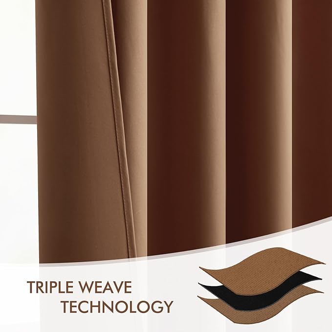 MIULEE Back Tab Blackout Curtains 120 Inch Long 2 Panels Set - Image 7