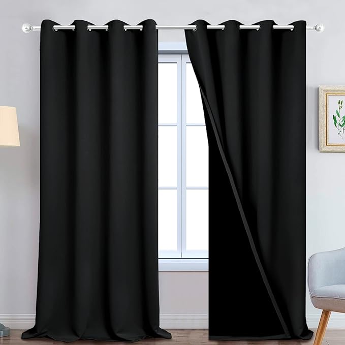 Yakamok 100% Blackout Lined Panels, Room Darkening Thermal Insulated Blackout by Yakamok