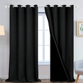 Yakamok 100% Blackout Lined Panels, Room Darkening Thermal Insulated Blackout by Yakamok
