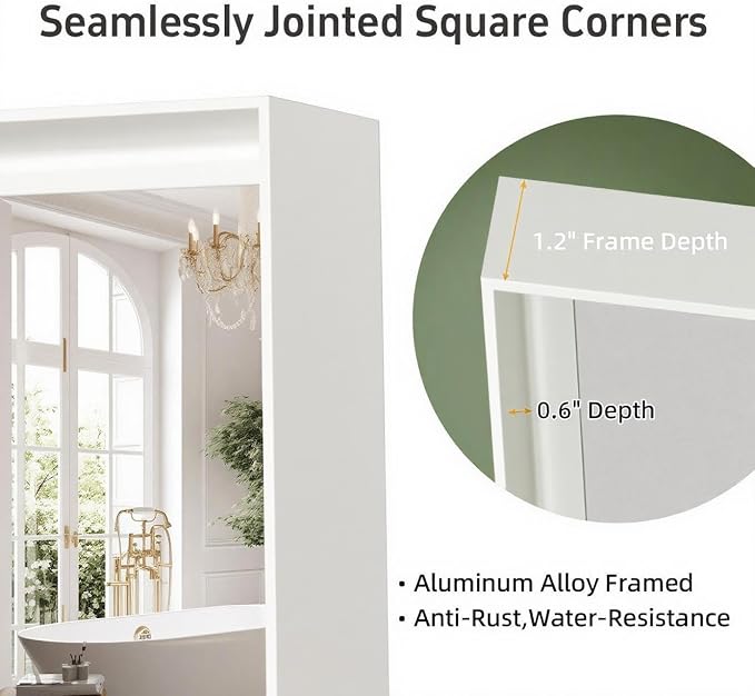 24x32 Inch White Bathroom Mirror, Wall Mounted Bathroom Vanity Mirrors - Image 3