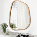 Irregular Bathroom Mirror Modern Wall Mirror Asymmetrical Wooden Framed Wall by HLFMVWE