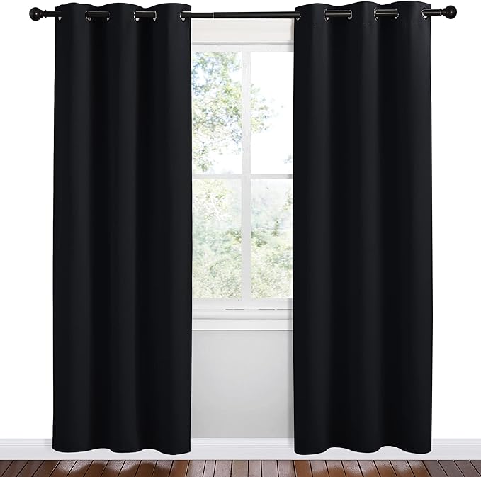 NICETOWN Bathroom Blackout Thermal Curtains and Drapes, 2 Panels, 42 inches - Image 2