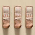 IndianShelf 10 LB- 3 Pieces Decorative Wood Adhesive Wall Hooks–Boho Peel and by IndianShelf