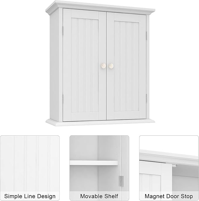 ChooChoo Bathroom Wall Cabinet Set of 2, Over The Toilet Space Saver Storage - Image 4