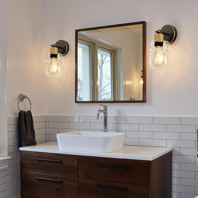 MOKATNG Set of 2 Wall Sconces for Bathroom, Coastal Modern Vanity Lights - Image 4