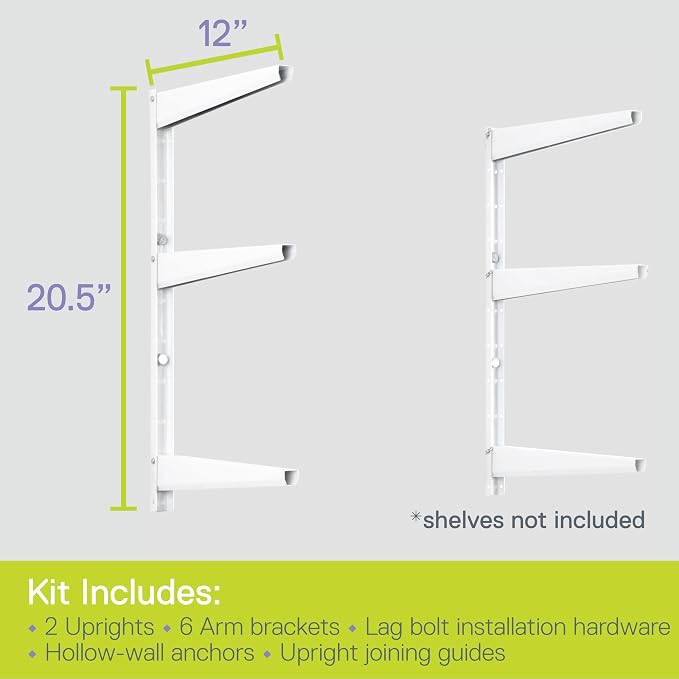 Delta Minimalistic White Shelf Brackets Cycle, Holds Up to 480 lbs, Modern - Image 3