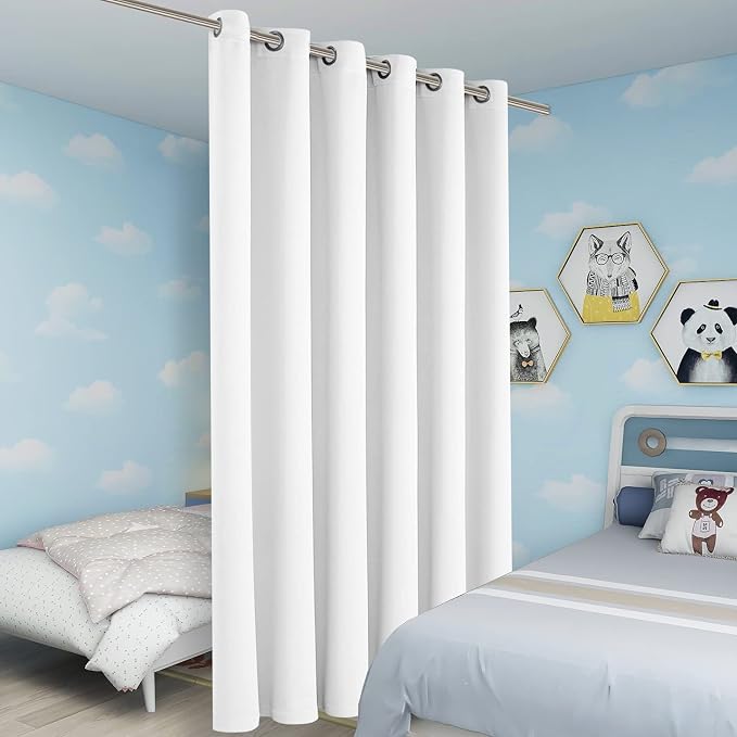 BONZER Room Divider Curtain Screen Partitions Light Reducing Wall Wide Blackout - Image 5