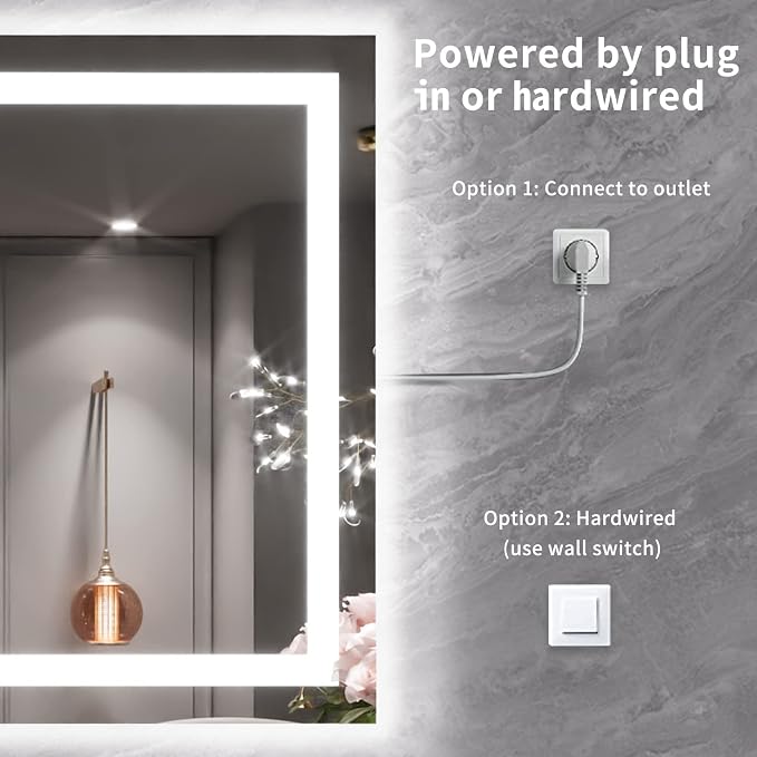 LOAAO 55X36 LED Bathroom Mirror - Image 7