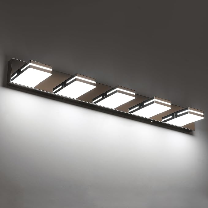 SineRise LED Modern Bathroom Vanity Light Fixtures, Chrome Modern Acrylic - Image 2