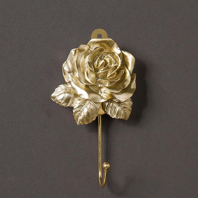 Gold Decorative Wall Hooks for Hanging, Cute Resin Flower Bow Coat Hooks - Image 4