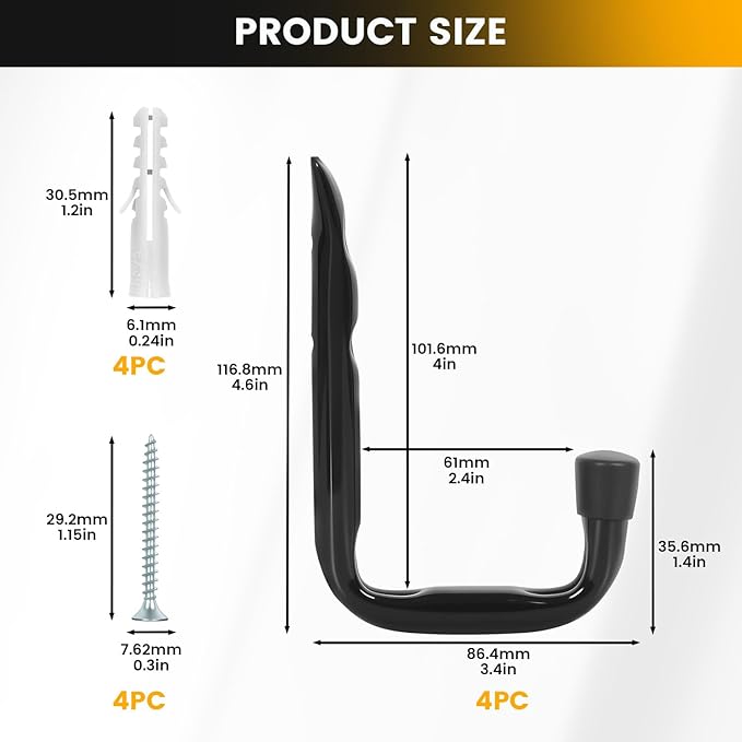 GURADESIGN 8-Pack Heavy Duty Garage Hook - Image 2