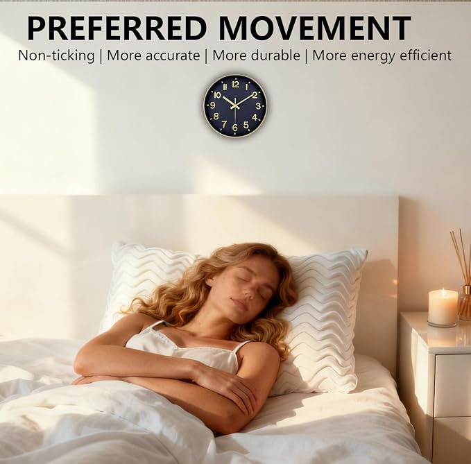 Wall Clock, 8 Inch Wall Clocks Battery Operated, Modern Non Ticking Silent - Image 4