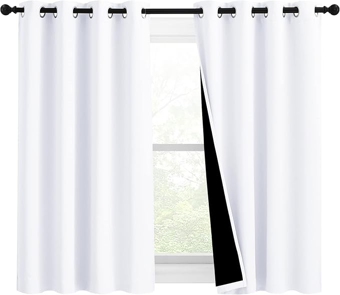 NICETOWN White 100% Blackout Curtains by NICETOWN