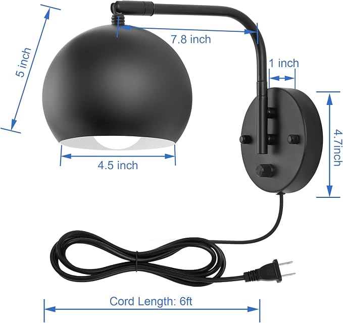 VATONI Wall Sconce with Remote Control, Dimmable Plug in Wall Sconces and - Image 6