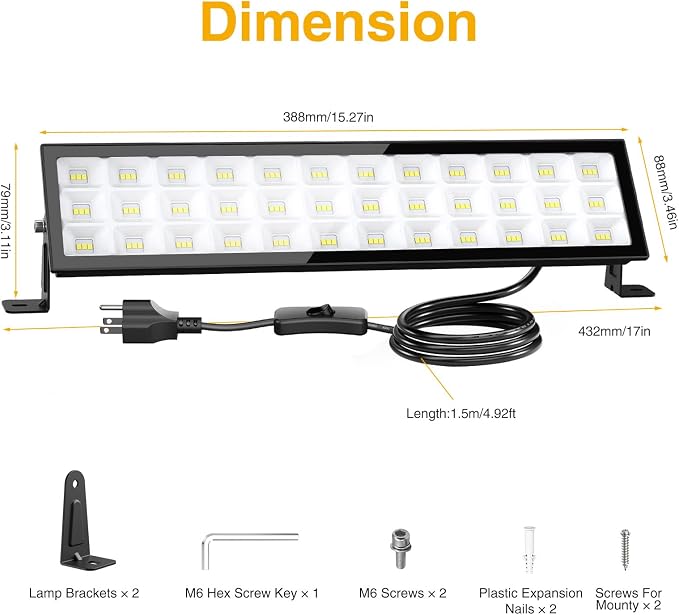 Onforu LED Shop Lights, 100W 14000lm Ultra Bright LED Work Lights - Image 8