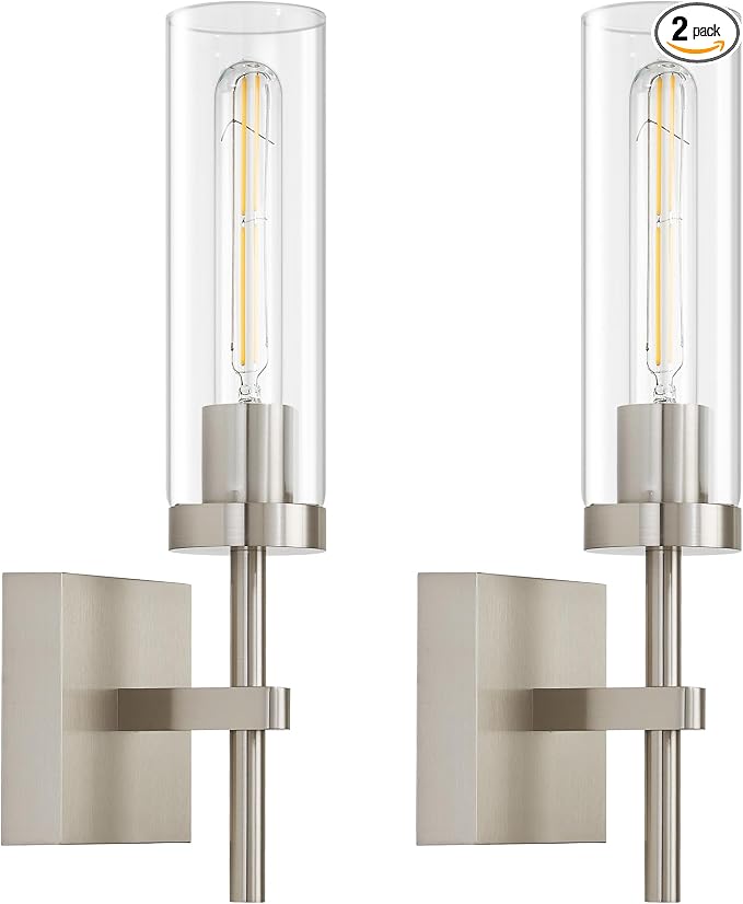 SANTOSTOCK Brushed Nickel Battery Operated Wall Sconces by SANTOSTOCK