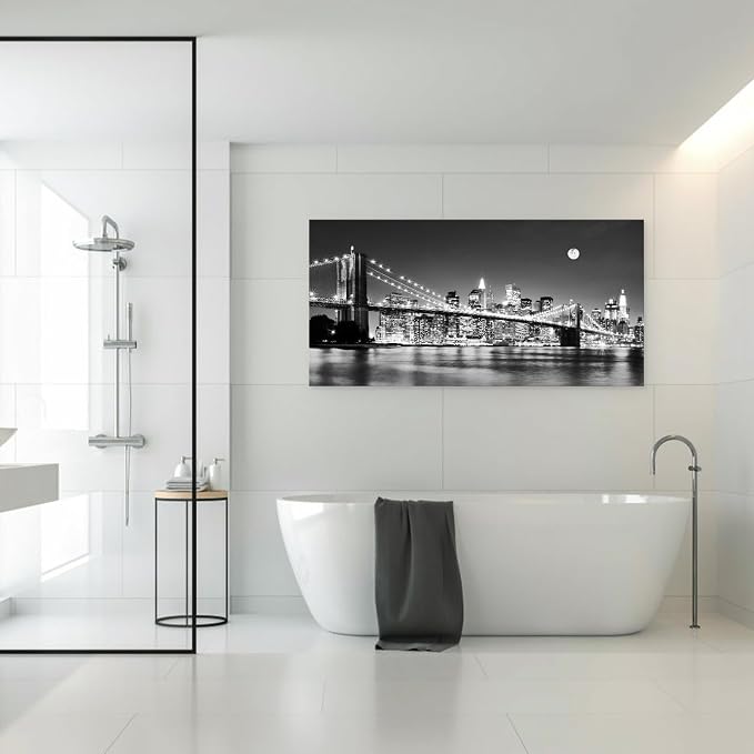 Baisuart-Q30398 Brooklyn Bridge Night View 1 Panels Landscape Artwork Canvas - Image 7