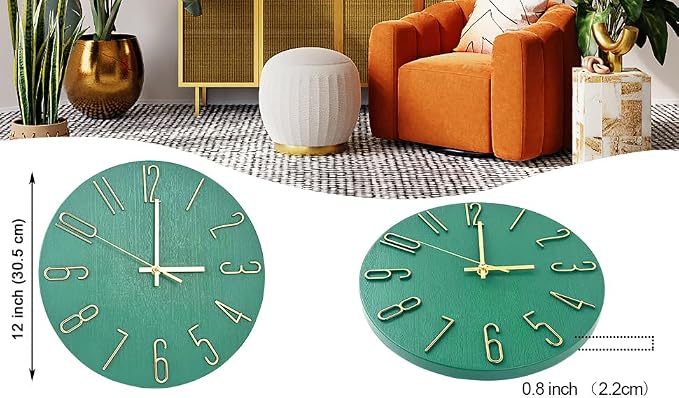 Wall Clock, Silent Clock, Wall Clocks Battery Operated， 12 inch Modern Wall - Image 4