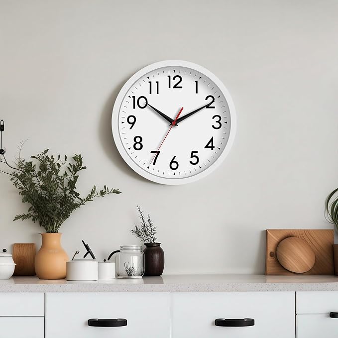 DAXSMY Wall Clock Small Analog 8 Inch Silent Non Ticking Battery Operated - Image 2
