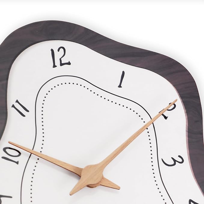 Mid Century Retro Irregular Shape Wall Clock, Silent Non-Ticking Battery - Image 5