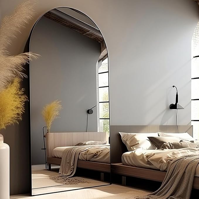Floor Mirror, Oversized Full Length Mirror, Arched Mirror, Large Standing Mirror by AyeWish