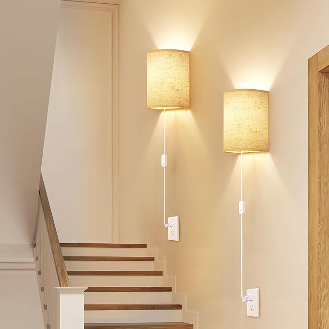 Plug in Wall Sconces Set of Two: Wall Lights - Image 9