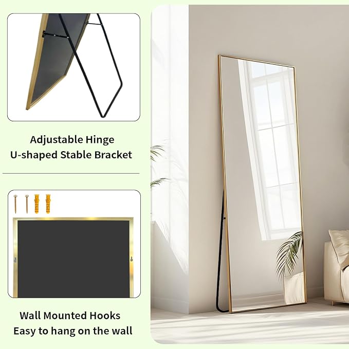 Sunniry Gold Full Length Mirror 56x18 inch, Standing Mirror Full Length - Image 3
