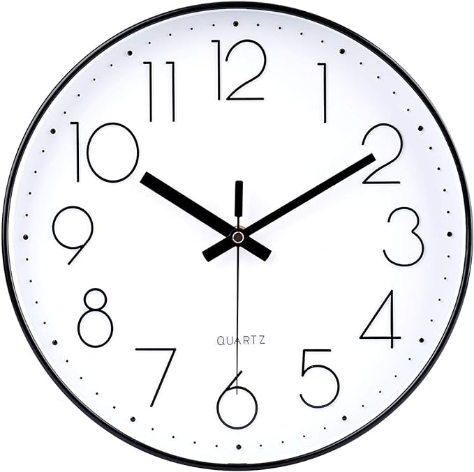 jomparis 12 Inch Wall Clock Silent Non Ticking Battery Operated Quartz Modern by JOMPARIS