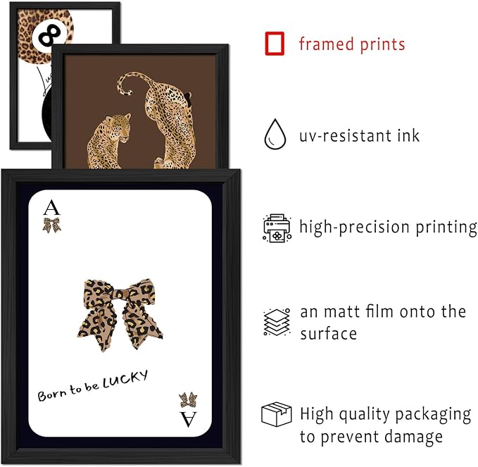 ANERZA 16 PCS Framed Leopard Wall Art Decor, Cheetah Wall Prints - Image 3