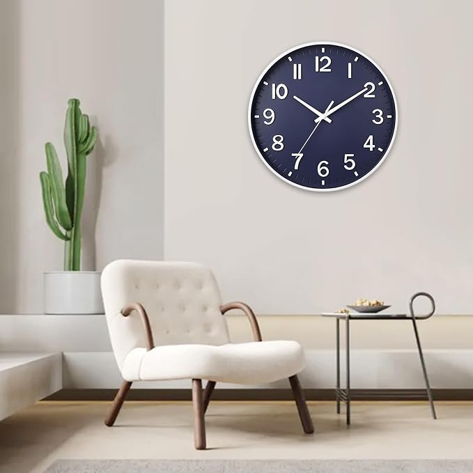 HZDHCLH Wall Clocks Battery Operated, Wall Clock Navy Blue, 10 inch Wall Clock - Image 8