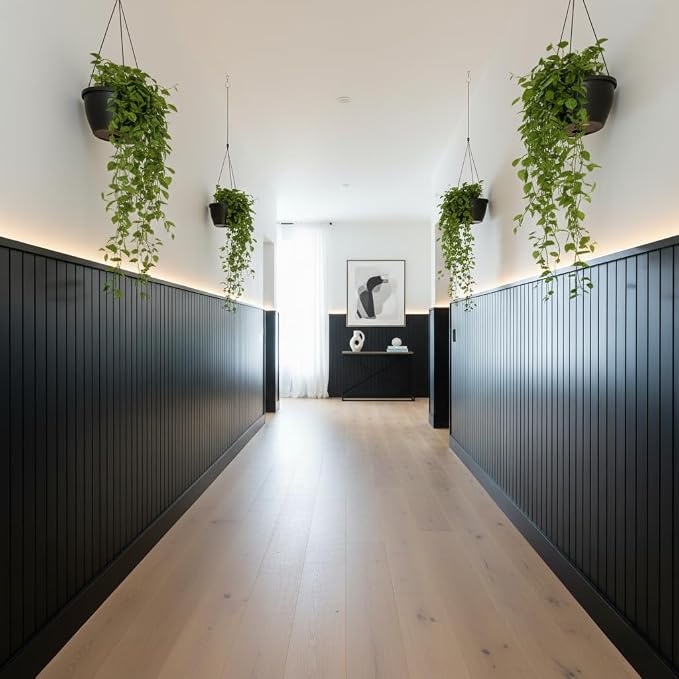 Black Wall Panels for Interior Wall Décor Wainscoting Panels 48x6.2x0.4in - Image 4