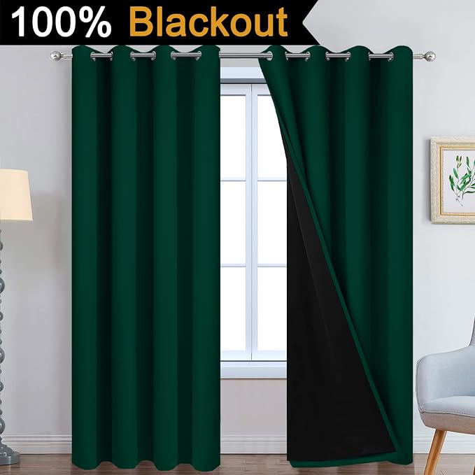 Yakamok 100% Blackout Curtain for Bedroom, Thermal Insulated Drapes - Image 2