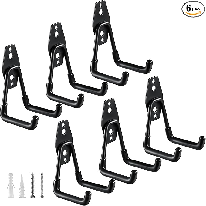 HUPBIPY Heavy Duty Garage Hooks 6 Pack, 2.8 inch Small U Shaped Hanger by HUPBIPY