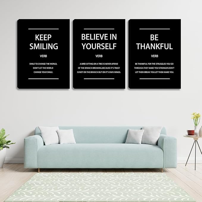 Modern Motivational Affirmation Wall Art Inspirational Encourage Canvas Poster - Image 2