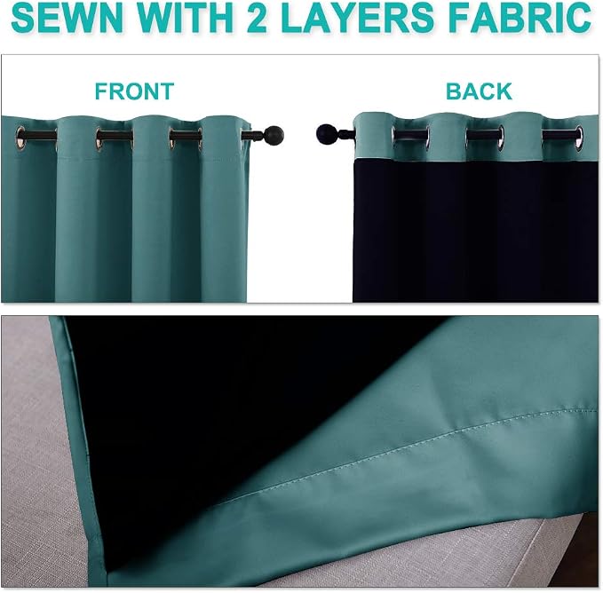 NICETOWN 100% Blackout Short Curtains - Image 5