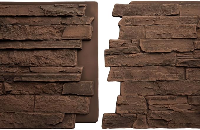 EverStone Acadia Ledge Faux Stone Panel, Weathered Brown Color - Image 8