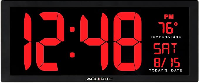 AcuRite 14.5" Large Digital LED Oversized Wall Clock by AcuRite